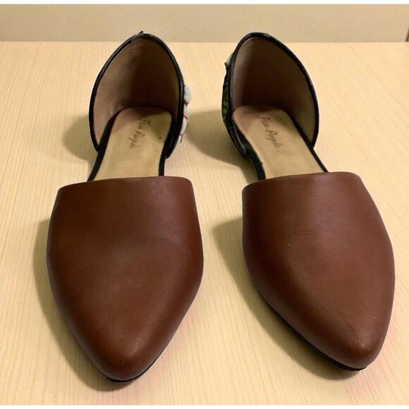 Free People D’orsay Rajah Embroidered pointed toe  flats size 40 - Picture 1 of 5